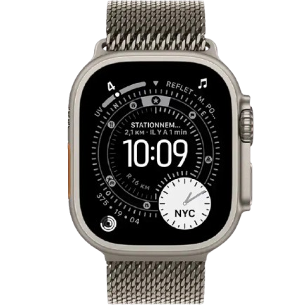 Apple Watch Ultra 3 Bracelet Milanais en Titane Naturel-meilleur prix tunisie