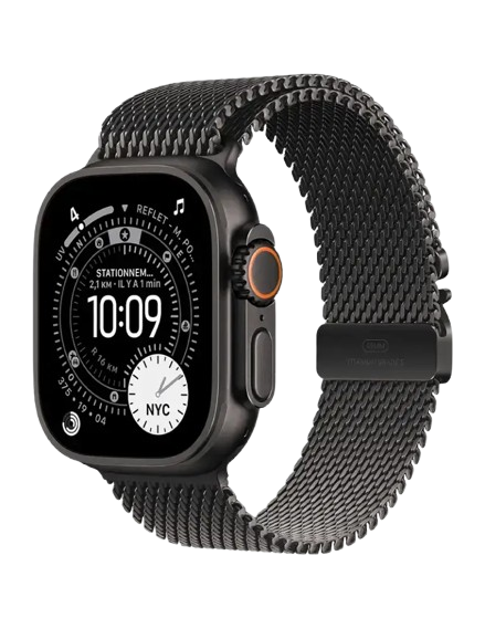 Apple Watch Ultra 3 Bracelet Milanais en Titane Noir-meilleur prix tunisi